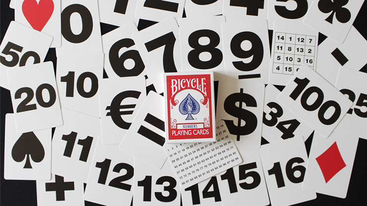 Bicycle Special NUMBERS Red Playing Cards (plus 11 Online Effects)