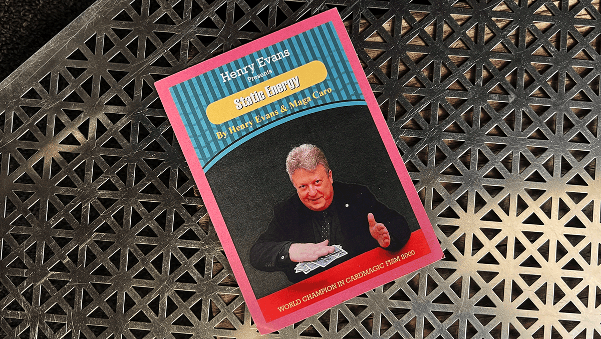  Static Energy by Henry Evans and Maga Caro packaging featuring Henry Evans performing with playing cards.
