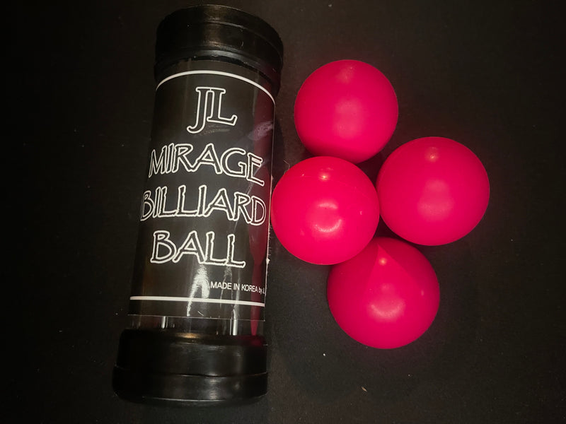 1 3/4 Inch Mirage Billiard Balls by JL (REDDISH /PINKISH, 3 Balls and Shell