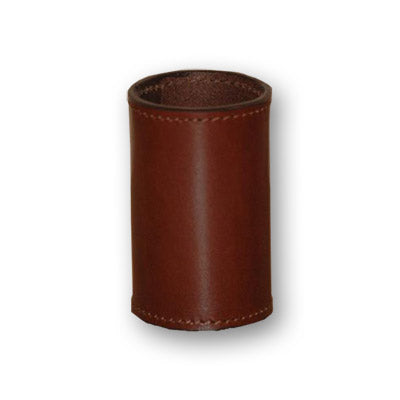 Leather Coin Cylinder (Brown, Half Dollar Size) - Trick