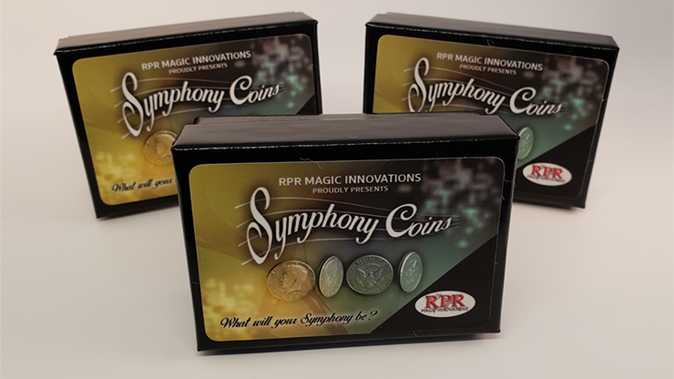 Symphony Coins (US Eisenhower) Gimmicks and Online Instructions by RPR Magic Innovations - Trick